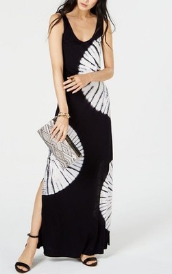 Inc International Concepts Women's Black Tie-Dye Maxi Dress Size M