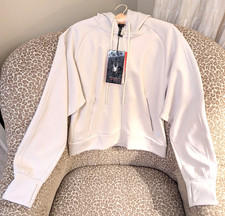 Spyder Active Women's L Full Zip Stretch Jacket Hoodie Sweatshirt Beige NWT