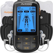 Tens Unit Muscle Stimulator 30 Modes Tens Ems Device Rechargeable Dual Channel