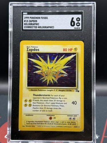 Zapdos (Unlimited) graded SGC 6 for sale on eBay