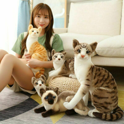 Realistische Katzen Plüschtier Weiche Stoffpuppe Wohnkultur Kinder Geschenk Toys