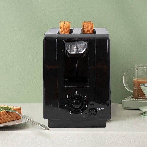 2 Slice Toaster with Extra-Wide Slots Stainless Steel Defrost for Bread Waffles - Picture 7 of 11