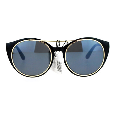 SA106 Womens Unique Double Frame Metal Flat Top Sunglasses