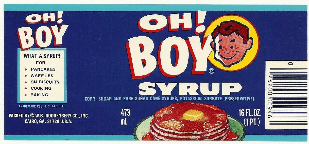Oh Boy Syrup 25 Original Vintage & Unused Labels W. B. Roddenbery Cairo