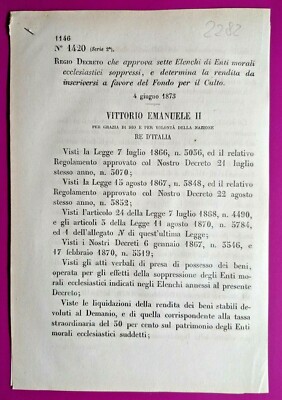 ROYAL DECREE APPROVES LISTS OF SUPPRESSED ECCLESIAL MORAL BODIES-2282