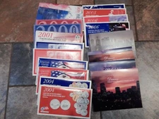 1999 THRU 2009 U.S. MINT SET COLLECTION OF 11 SETS 254 Coins COA and Envelopes