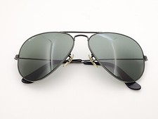 Vintage B L Ray Ban Bausch  Lomb G15 Gray Black Chrome Aviators 58mm