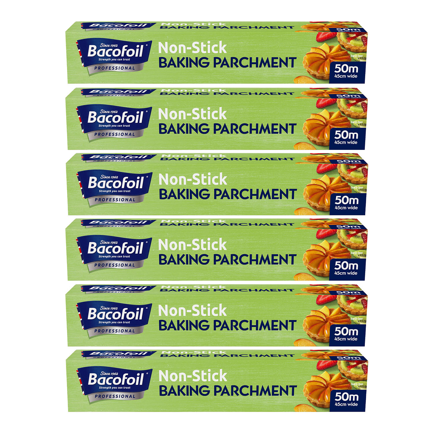6 x Baking Parchment 450mm x 50m Cutter box Baco Professional Bacofoil