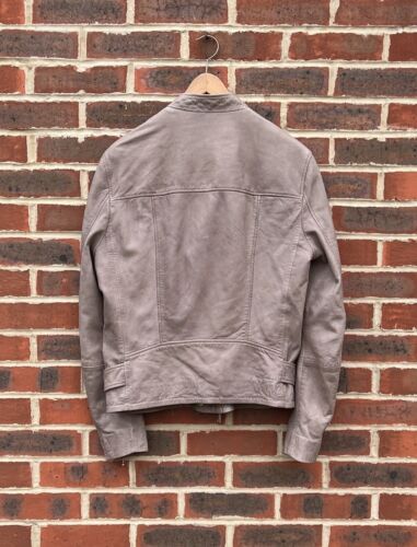 All Saints GIBSON Leather Biker Jacket MEDIUM Grey Mens Bomber Moto AllSaints - Picture 3 of 20