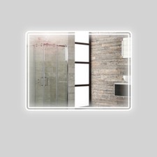 Ogomondo Specchio 5mm Rettangolare Smussato Doppia Cornice Led InterruttoreTouch