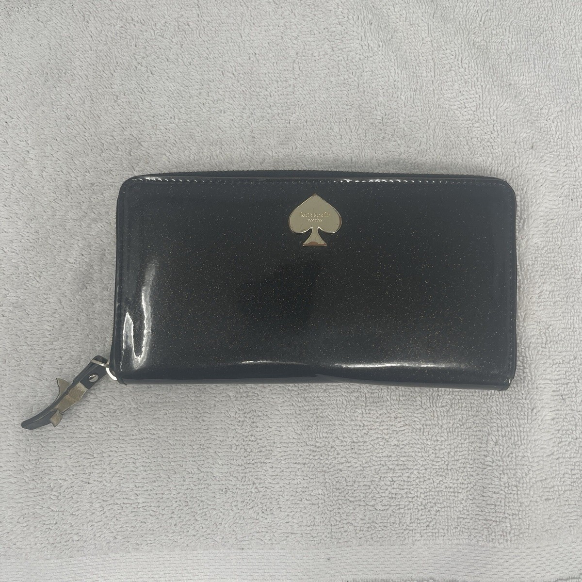 Kate Spade Leroy Street Patent Leather Black Zip Around Wallet