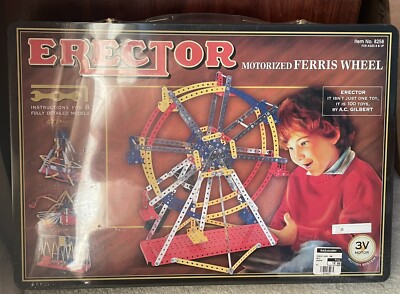 NEW Factory SEALED Erector Set Motorized Ferris Wheel #8258 in Metal Case 2003