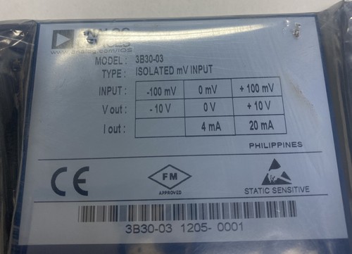 ANALOG DEVICES,3B30-03,SIGNAL CONDITIONER ISOLATED MV INPUT NEW - Picture 2 of 3