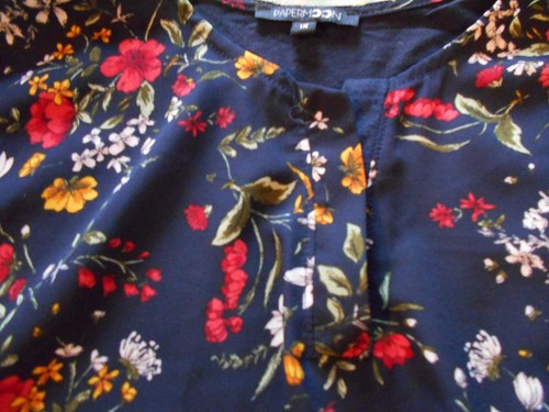 Camicetta donna Paper Moon taglie forti 1x floreale scollo a V manica corta elasticizzata manica - Foto 3 di 4