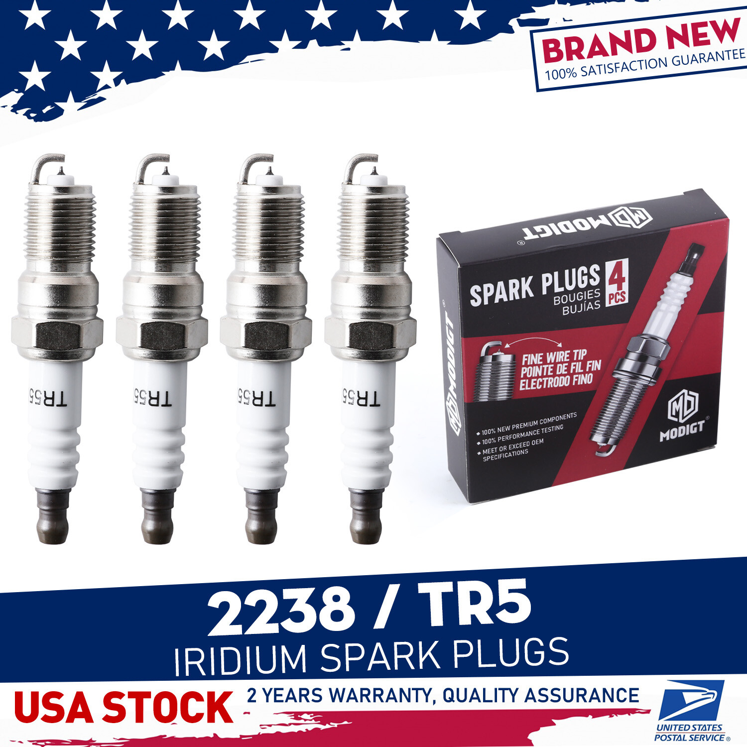 Durable Iridium Fit For NGK TR5 #2238 Spark Plugs - 8Pcs for LS Engines LS1 LQ4