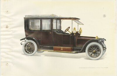 Antique Print of the Panhard et Levassor Limousine Car