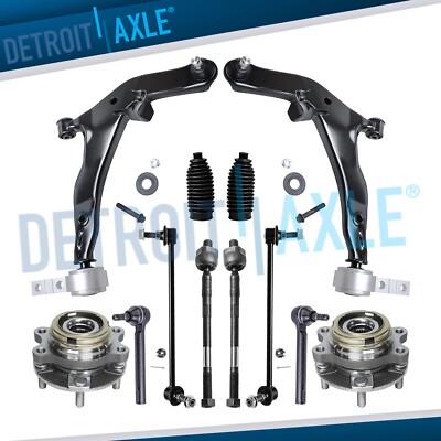Front Lower Control Arms Wheel Bearing Hub Kit for 2005 2006 2007 Nissan Murano
