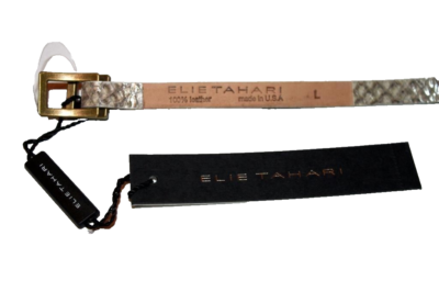 WOMENS BLACK/WHITE ELIE TAHARI LEATHER BELT SIZE S WOMENS BLACK/WHITE ELIE TAHARI LEATHER BELT SIZE S main image 2