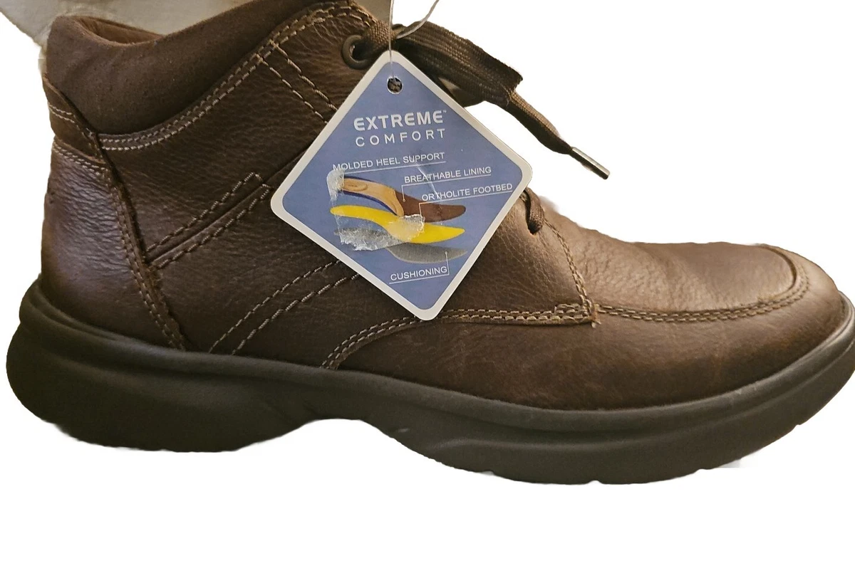 Clarks Mens Chantry Up Brown Leather Casual Boots Shoes Size 9.5