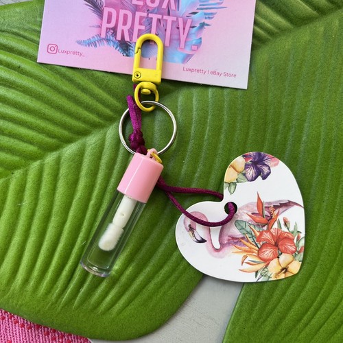 Keychain Lip Oil Care Nourishment Repair Dry Lips Vegan Toffee Apple Yellow - Picture 2 of 3