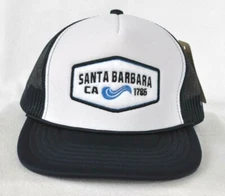 *SANTA BARBARA CALIFORNIA* Surfing Trucker mesh Flat brim Ball cap hat *OURAY*