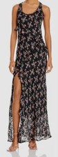 LoveShackFancy Women's Black Thisbe Floral Slit Maxi Dress Size 4
