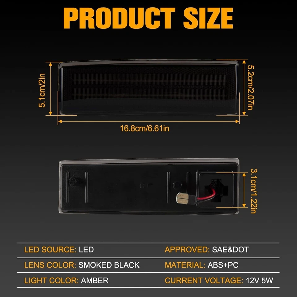 For Chevy S10 GMC Jimmy S15 Oldsmobile LED Side Marker Turn Signal Lights Lamp Foto 4 de 4