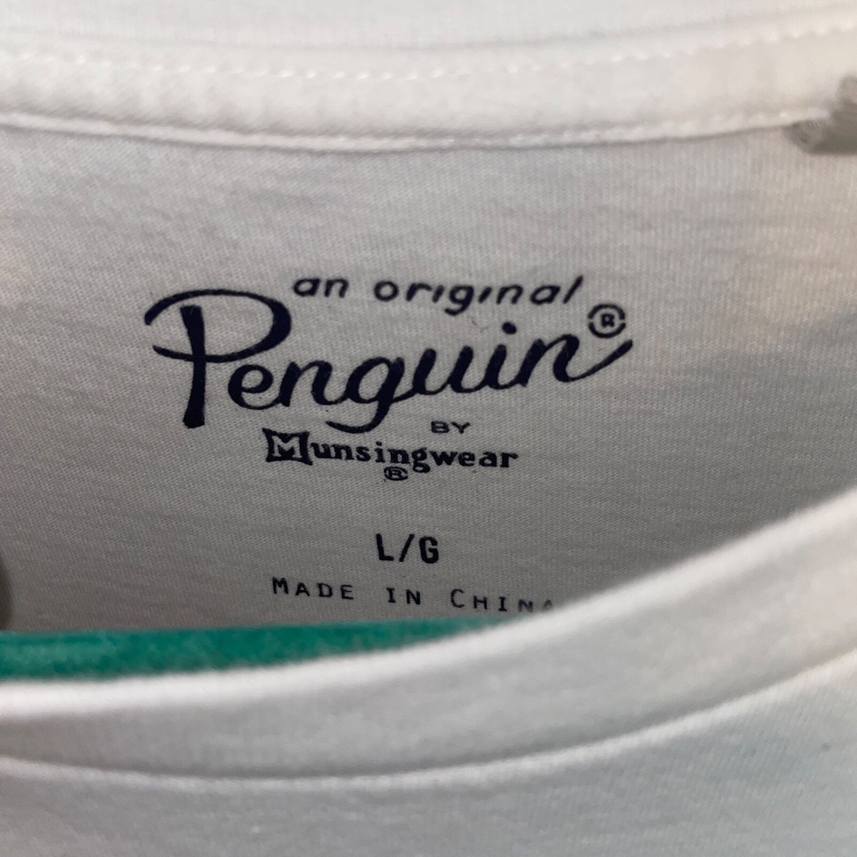 EUC Original Penguin By Munsingwear Pride Tee Shirt White Rainbow