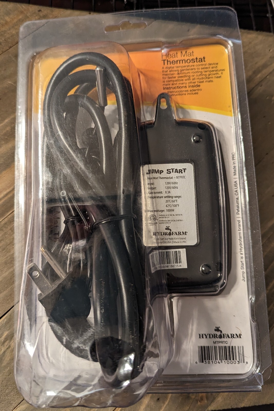 Hydrofarm Jump Start Hydroponic Seedling Heat Mat Digital Thermostat Controller