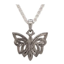 Small Sterling Silver Celtic Butterfly Pendant Keith Jack Chained & Boxed
