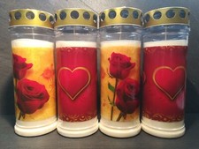20x Memoriam 7Tage Motiv Grabkerzen |Grablicht |Öllicht |Grabschmuck |Herz| Rose
