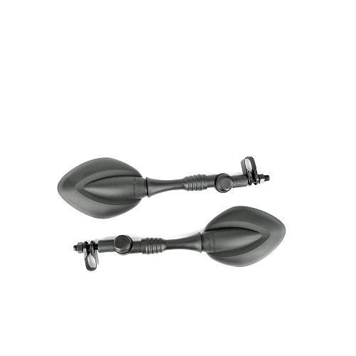 Rétroviseurs moto universels homologués noirs articulés en paire pour guidon standard