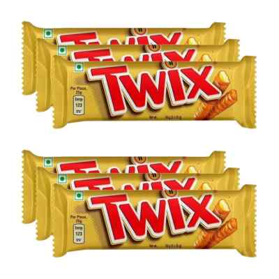 (Pack of 6) Twix Caramel Cookie Chocolates Bar (50gm Each) (6 x 50gm)