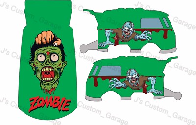Zombie kombi 1/64 custom water slide decal  for Hot Wheels
