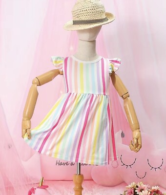 Rainbow Baby Dress /w Puff Sleeve - NWT