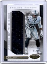 2016 Panini Certified Fabric of the Game Football Card #35 Khalil Mack - 15/99