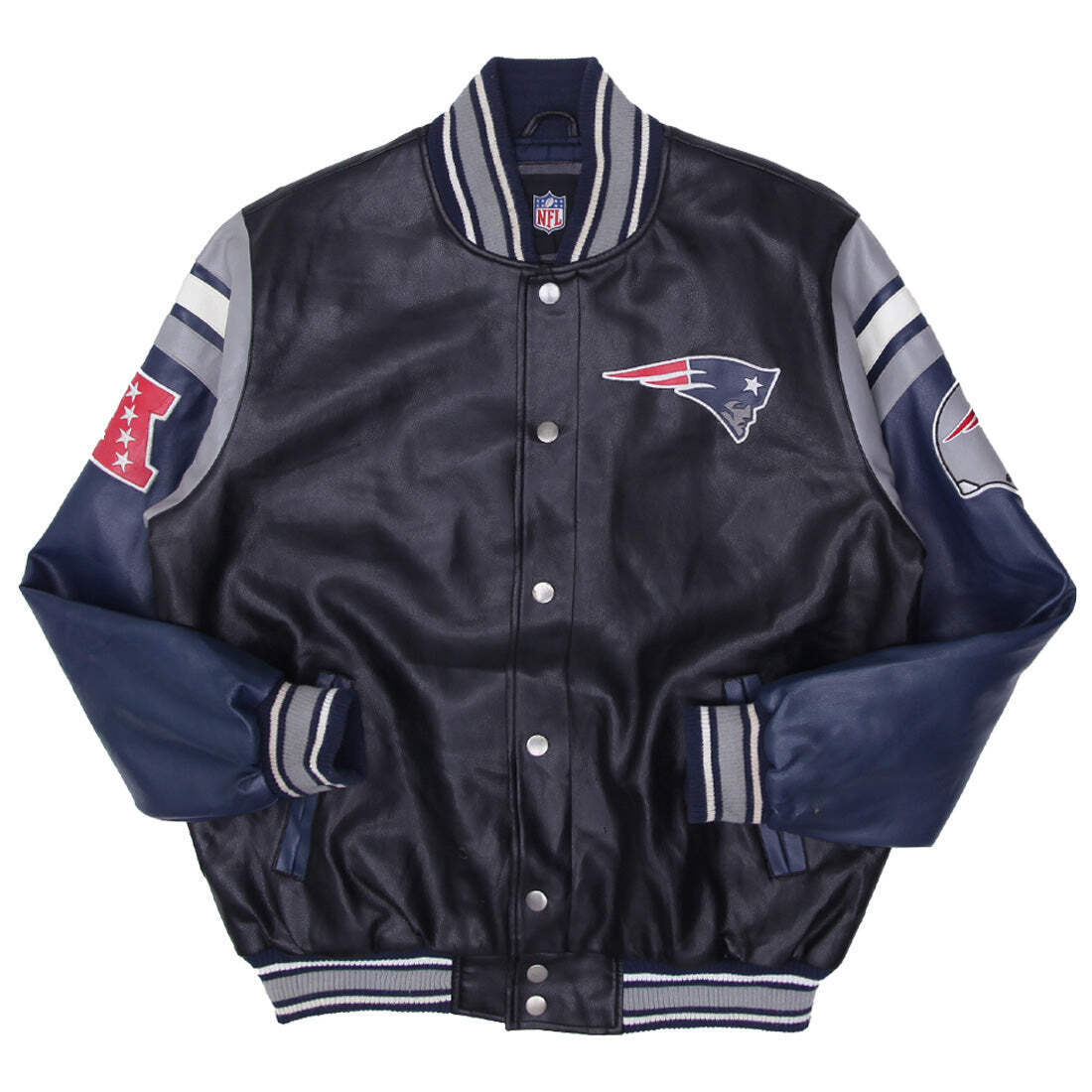 Vintage NFL New England Patriots Leather Jacket Size L | eBay