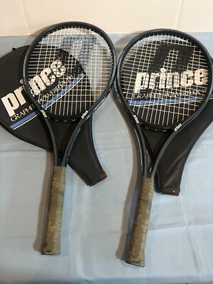 LOT of 2 Prince Graphite Powerflex 110 Tennis Racquets with Covers