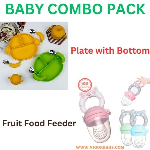 Plate with Bottom & Baby Fruit Food Feeder
