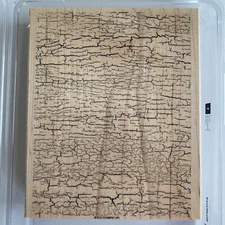 Stampin' Up! Weathered Large Background Rubber Stamp Tree Bark Crackle 6x5