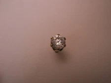 5mm Solitaire White/Colorless Stone Quality Vintage Tie Tack Lapel Pin r26