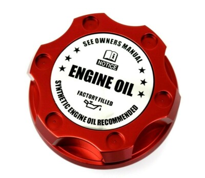 VMS RACING RED SYNTHETIC ONLY ENGINE OIL FILLER CAP FOR DODGE CHALLENGER SRT8 SL