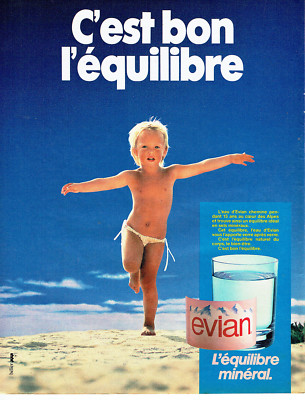 Advertising 119 1983 Evian des Alpes mineral water balance