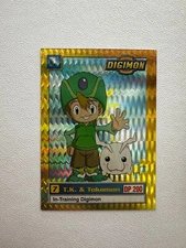 Digimon 10 Of 34 #7 T.K. And Tokomon Animated Series 1 Holo Foil