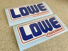 Lowe Fisherman Vintage Boat Decals Vinyl 2-Pak FREE SHIP + FREE Fish Decal!