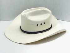 Justin 10X White Ivory Straw Western Cowboy Hat by Milano Hat size 7" 56cm