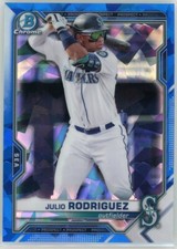 2021 Bowman Chrome Baseball Sapphire #BCP-86 Julio Rodriguez