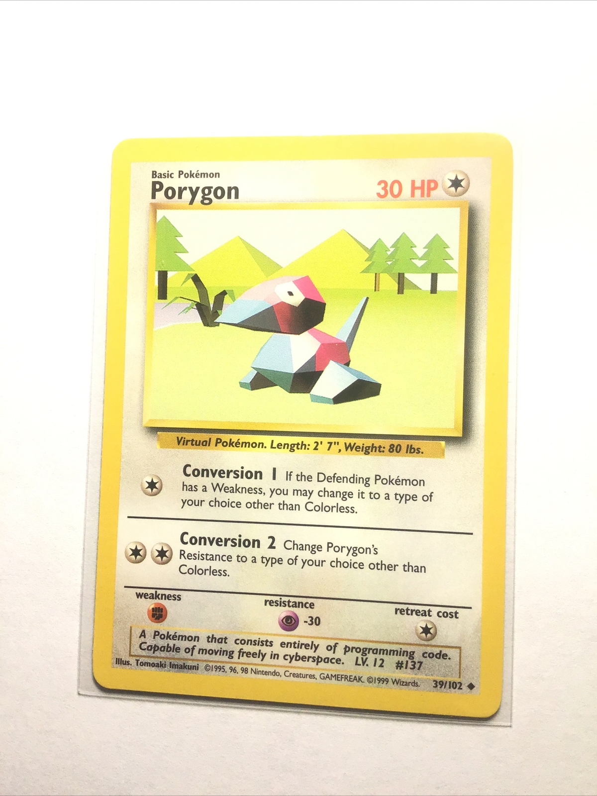 PORYGON - 39/102 - Base Set - Pokemon Card - LP
