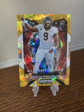 Carlos Basham Jr. 2021 Prizm Draft Picks All-American Gold Cracked Ice 197 SP RC
