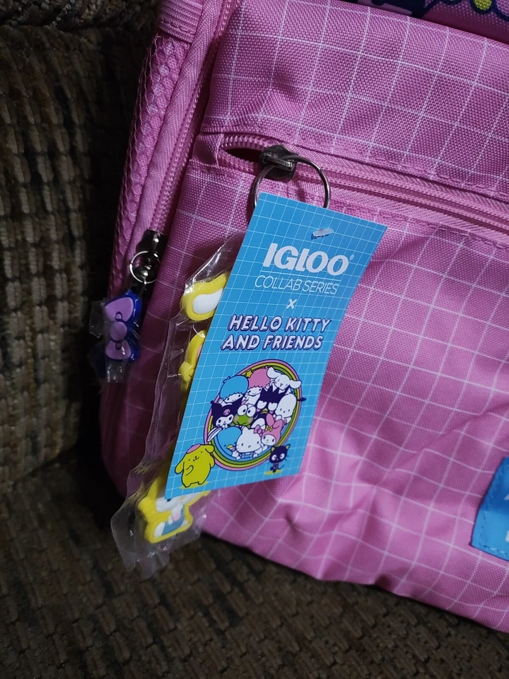 Hello Kitty Igloo Insulated Backpack Lunch Bag With Bag Charm - Image 2 of 4